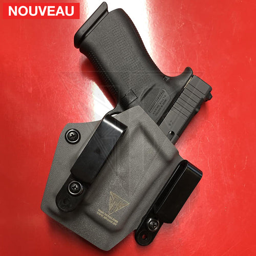 Fabrication Sur Mesure Holster Kydex Inside Gunmetal Grey Pour Pistolet Glock 43X Mos + Lampe