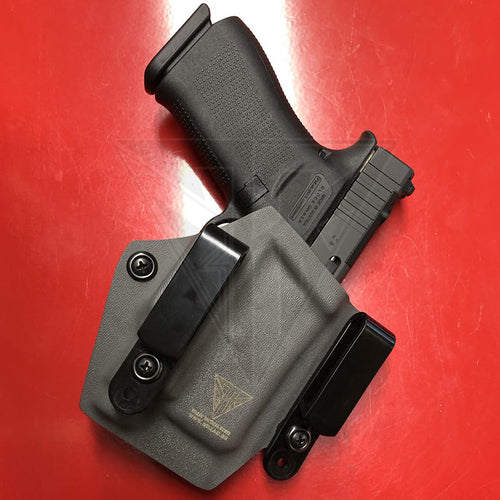 Fabrication Sur Mesure Holster Kydex Inside Gunmetal Grey Pour Pistolet Glock 43X Mos + Lampe