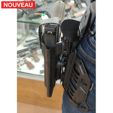 Charger l&#39;image dans la galerie, Fabrication sur mesure Holster Kydex Level 3 Glock 17 Gen3 + Lampe Olight Valkyrie + Réglage avec ou sans lampe + Kit