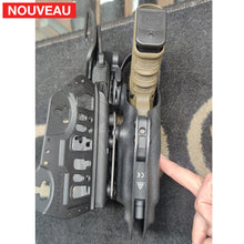 Charger l&#39;image dans la galerie, Fabrication sur mesure Holster Kydex Level 3 Glock 17 Gen3 + Lampe Olight Valkyrie + Réglage avec ou sans lampe + Kit