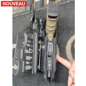 Fabrication sur mesure Holster Kydex Level 3 Glock 17 Gen3 + Lampe Olight Valkyrie + Réglage avec ou sans lampe + Kit