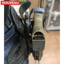 Charger l&#39;image dans la galerie, Fabrication sur mesure Holster Kydex Level 3 Glock 17 Gen3 + Lampe Olight Valkyrie + Réglage avec ou sans lampe + Kit