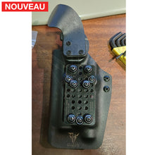 Charger l&#39;image dans la galerie, Fabrication sur mesure Holster Kydex Level 3 Glock 17 Gen3 + Lampe Olight Valkyrie + Réglage avec ou sans lampe + Kit