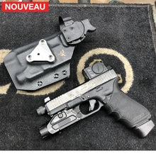 Charger l&#39;image dans la galerie, Fabrication sur mesure Holster Kydex Level 3 sur Système G-Code + RMR Cut pour Glock 45 MOS Custom avec Point Rouge