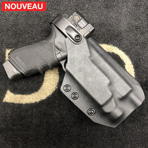 Fabrication sur mesure Holster Kydex Level 3 sur Système G-Code + RMR Cut pour Glock 45 MOS Custom avec Point Rouge