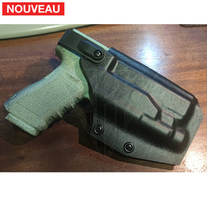 Fabrication Sur Mesure Holster Kydex Noir Level 3 Pour Pistolet Glock 17 + Lampe Olight Valkyrie