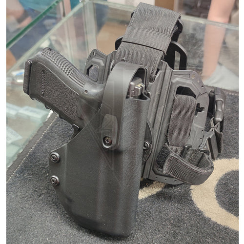 Fabrication Sur Mesure Holster Kydex Noir Pour Pistolet Glock 19 + Lampe Streamlight Tlr Système G