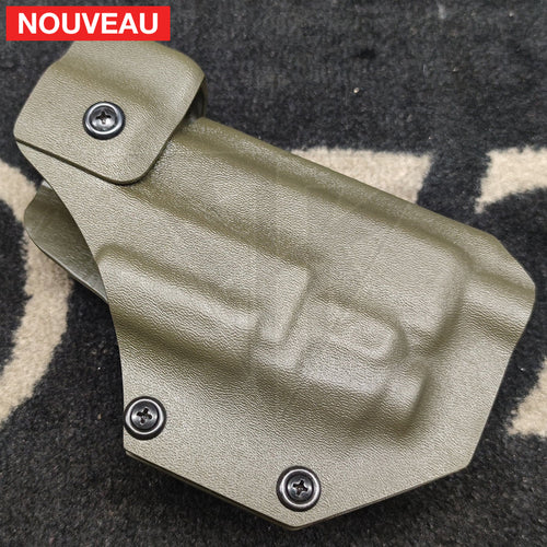Fabrication Sur Mesure Holster Kydex Od Pour Pistolet Glock 45 Mos Th + Lampe Streamlight Tlr Canon