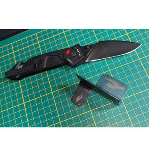 Fabrication Sur Mesure Support Couteau Artisanal Vieillissement Patine & Gravure Laser Découpe