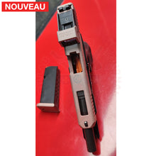 Charger l&#39;image dans la galerie, Full Billau Custom Glock 49 MOS + Gravure Laser + Découpe Laser + Traitement Cerakote Rose Gold + Point Rouge Noblex