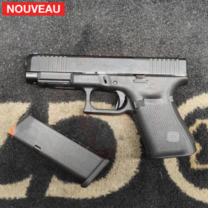 Full Billau Custom Glock 49 MOS + Gravure Laser + Découpe Laser + Traitement Cerakote Rose Gold + Point Rouge Noblex