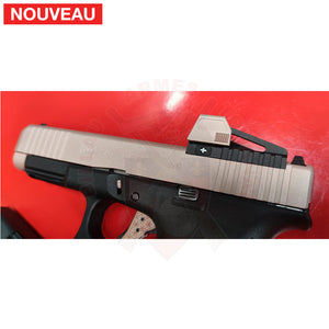 Full Billau Custom Glock 49 MOS + Gravure Laser + Découpe Laser + Traitement Cerakote Rose Gold + Point Rouge Noblex