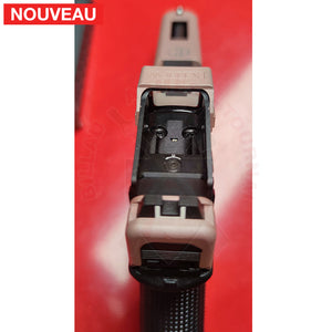 Full Billau Custom Glock 49 MOS + Gravure Laser + Découpe Laser + Traitement Cerakote Rose Gold + Point Rouge Noblex