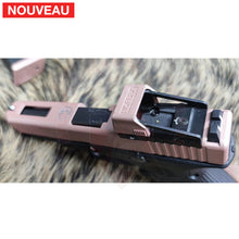 Charger l&#39;image dans la galerie, Full Billau Custom Glock 49 MOS + Gravure Laser + Découpe Laser + Traitement Cerakote Rose Gold + Point Rouge Noblex