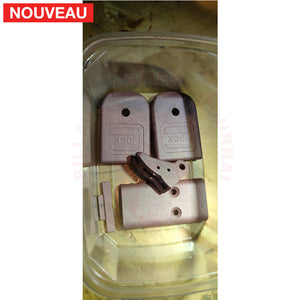 Full Billau Custom Glock 49 MOS + Gravure Laser + Découpe Laser + Traitement Cerakote Rose Gold + Point Rouge Noblex
