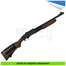 Charger l'image dans la galerie, Fusil à pompe airsoft GNB Golden Eagle M870 Full Métal VRAI bois + Douilles + Support de crosse - répliques de pompes
