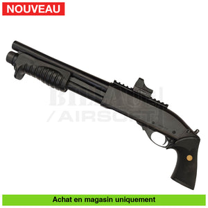 Fusil à pompe airsoft GNB Tokyo Mazrui M870 Breacher + Point rouge + Douilles + Tanks Gaz répliques de pompes airsoft