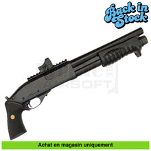 Charger l&#39;image dans la galerie, Fusil à pompe airsoft GNB Tokyo Mazrui M870 Breacher + Point rouge + Douilles + Tanks Gaz répliques de pompes airsoft