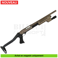 Charger l&#39;image dans la galerie, Fusil à pompe airsoft Spring G&amp;P M870 Shorty Custom Full Métal + Pompe Lampe + Chargeurs (Rare) répliques de pompes