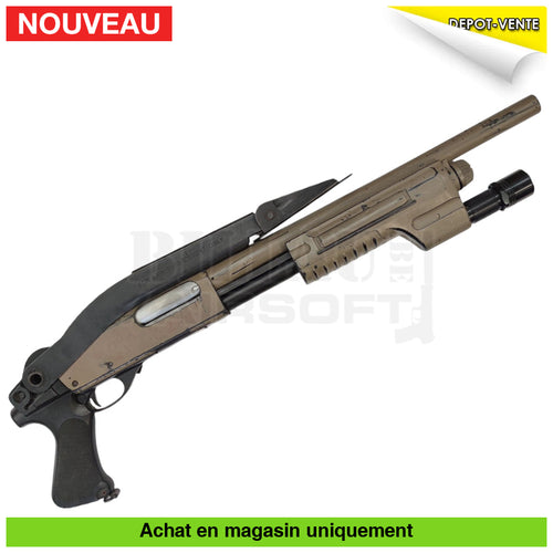 Fusil à pompe airsoft Spring G&P M870 Shorty Custom Full Métal + Pompe Lampe + Chargeurs (Rare) répliques de pompes