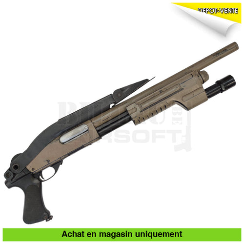 Fusil à pompe airsoft Spring G&P M870 Shorty Custom Full Métal + Pompe Lampe + Chargeurs (Rare) répliques de pompes
