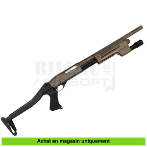 Fusil à pompe airsoft Spring G&P M870 Shorty Custom Full Métal + Pompe Lampe + Chargeurs (Rare) répliques de pompes