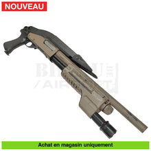 Charger l&#39;image dans la galerie, Fusil à pompe airsoft Spring G&amp;P M870 Shorty Custom Full Métal + Pompe Lampe + Chargeurs (Rare) répliques de pompes
