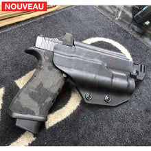Charger l&#39;image dans la galerie, Glock 17 Gen 4 Billau Custom + Mass Driver Strike Industries + Wrapping Multicam Black + Lampe Tactique Olight Valkyrie