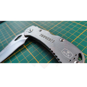 Gravure Laser Date Sur Couteau Buck Spitfire Typo & Découpe