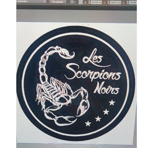 Gravure Laser Mugs Inox Thème Les Scorpions Noirs & Billau Airsoft Découpe