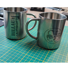Charger l&#39;image dans la galerie, Gravure Laser Mugs Inox Thème Les Scorpions Noirs &amp; Billau Airsoft Découpe