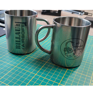 Gravure Laser Mugs Inox Thème Les Scorpions Noirs & Billau Airsoft Découpe
