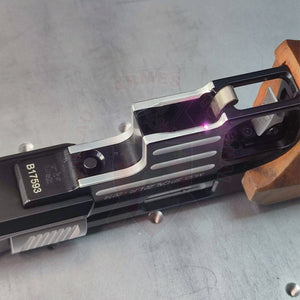 Gravure Laser Rectification Griffes Profondes Sur Pistolet Match Pardini Sp22 & Découpe