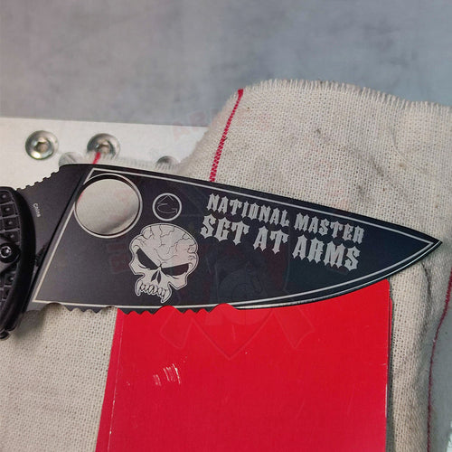 Gravure Laser Spyderco Thème Punishers Sgt At Arms & Découpe