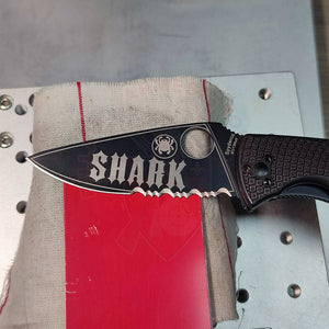 Gravure Laser Spyderco Thème Punishers Sgt At Arms & Découpe