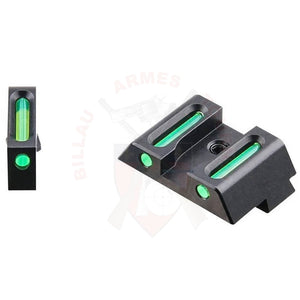 Kit Hausse et Guidon Alu Long Fibres Vertes pour Glock Hausses et Guidons