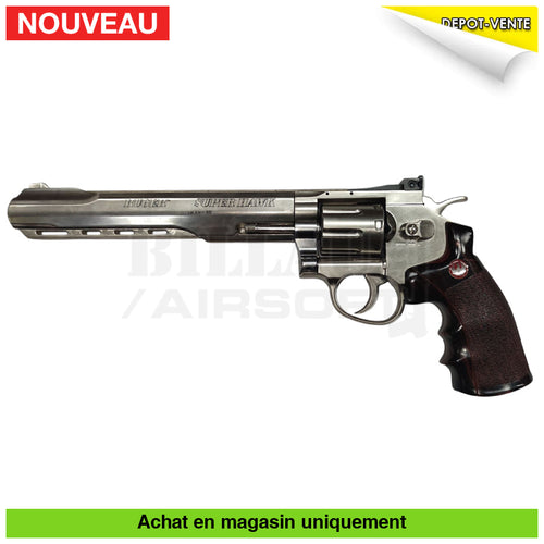 Lot de 2 Revolvers GNB Co2 Ruger Super Hawk 8’’ + Barillets (Le chrome fonctionnel le noir pour pièces) répliques de