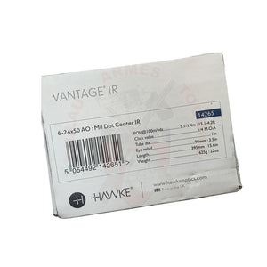 Lunette Hawke 6 24x50 AO Mildot IR + Colliers 11mm Lunettes
