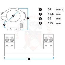 Charger l&#39;image dans la galerie, Montage Wheeler 34mm MSR Cantilever Picatinny Montages lunettes