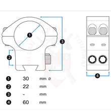 Charger l&#39;image dans la galerie, Paire de colliers de montage UTG 1’ Picatinny High Offset 37mm Montages lunettes