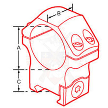 Charger l&#39;image dans la galerie, Paire de colliers de montage UTG 34mm Picatinny Medium Montages lunettes