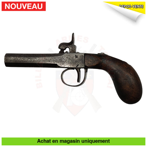 Pistolet À Coffre/ De Voyage Saint-Etienne 1850 Cal 44 Pn Armes Poing Poudre Noire