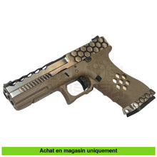 Charger l'image dans la galerie, Pistolet GBB AW Custom Glock 17 Hexcut Tan/Stainless - répliques de poing airsoft GBB