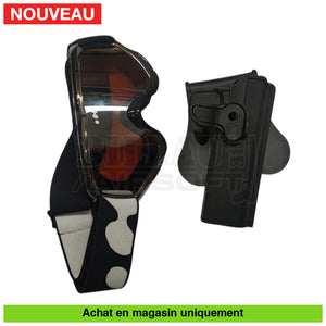Pistolet GBB Co2 Colt 1911 Railgun Noir + Holster + Chargeurs + Lunettes répliques de poing airsoft GBB Co2