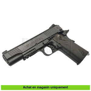 Pistolet GBB Co2 Colt 1911 Railgun Noir + Holster + Chargeurs + Lunettes répliques de poing airsoft GBB Co2