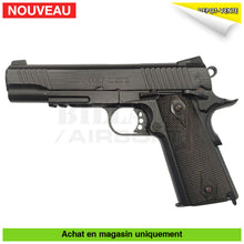 Charger l&#39;image dans la galerie, Pistolet GBB Co2 Colt 1911 Railgun Noir + Holster + Chargeurs + Lunettes répliques de poing airsoft GBB Co2