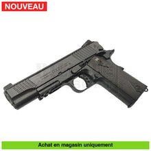 Charger l&#39;image dans la galerie, Pistolet GBB Co2 Colt 1911 Railgun Noir + Holster + Chargeurs + Lunettes répliques de poing airsoft GBB Co2