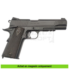 Charger l&#39;image dans la galerie, Pistolet GBB Co2 Colt 1911 Railgun Noir + Holster + Chargeurs + Lunettes répliques de poing airsoft GBB Co2