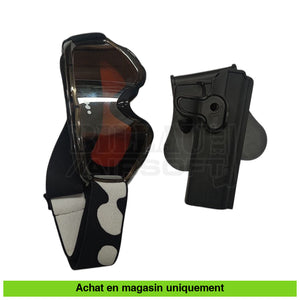 Pistolet GBB Co2 Colt 1911 Railgun Noir + Holster + Chargeurs + Lunettes répliques de poing airsoft GBB Co2