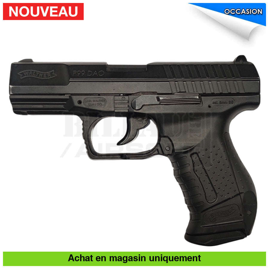 Pistolet GBB Co2 Walther P99 DAO Full Métal Noir + Holster + Gants Mechanix répliques de poing airsoft GBB Co2